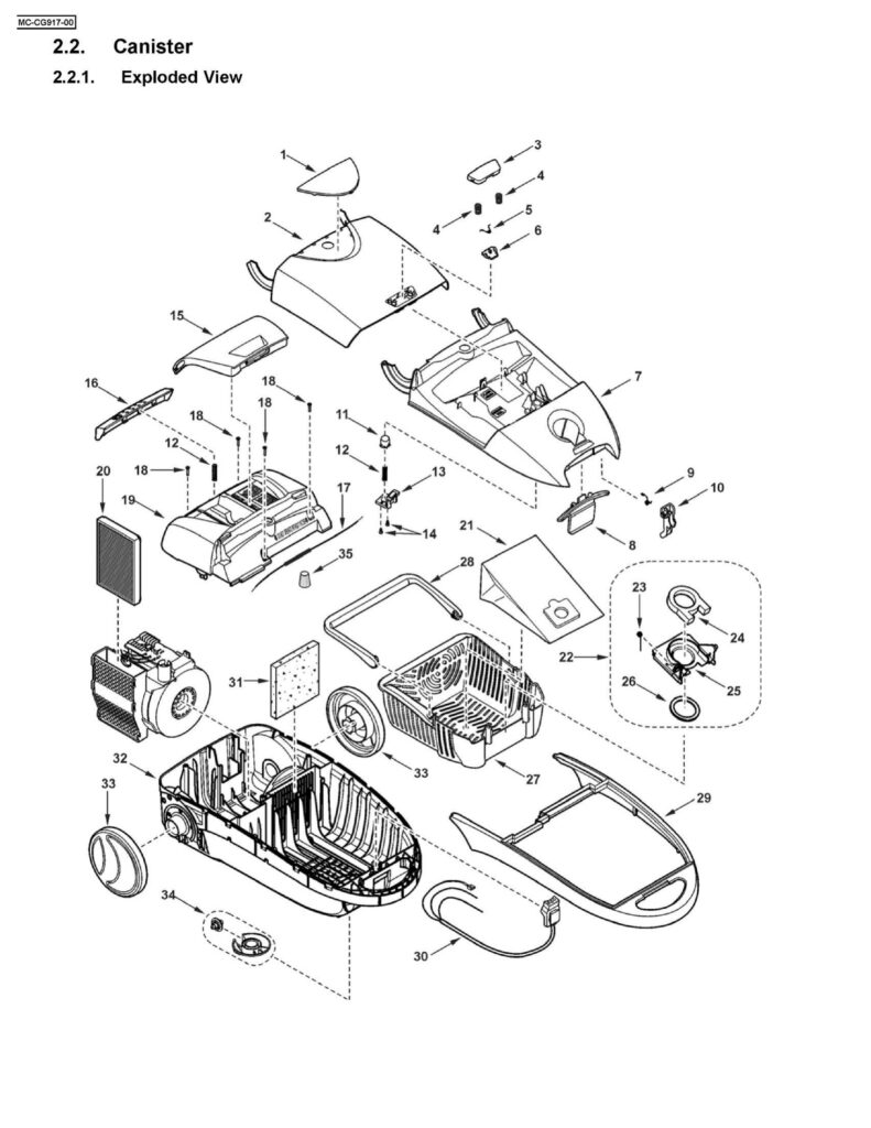 Panasonic MC-CG917 exploded schematic diagram (page 2)