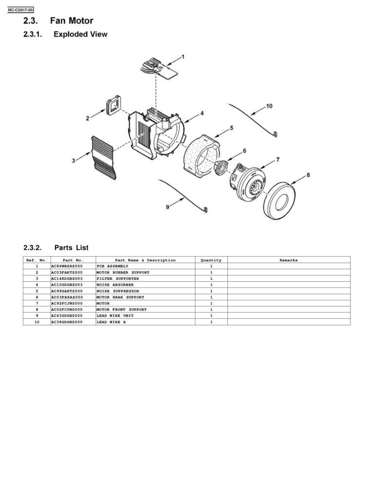 Panasonic MC-CG917 exploded schematic diagram (page 3)