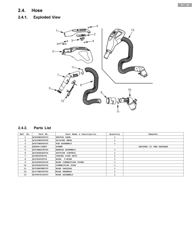 Panasonic MC-CG917 schematic page 4 preview