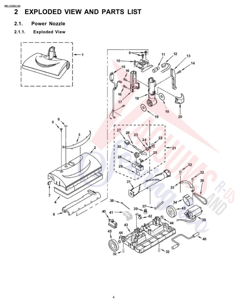 Panasonic MC-CG983 exploded schematic diagram (page 1)