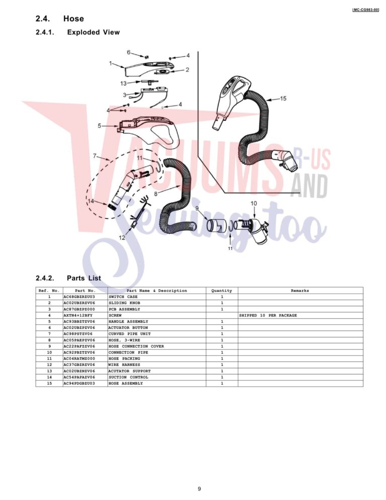 Panasonic MC-CG983 schematic page 4 preview