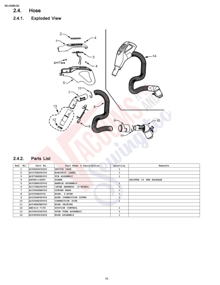 Panasonic MC-CG985 schematic page 4 preview