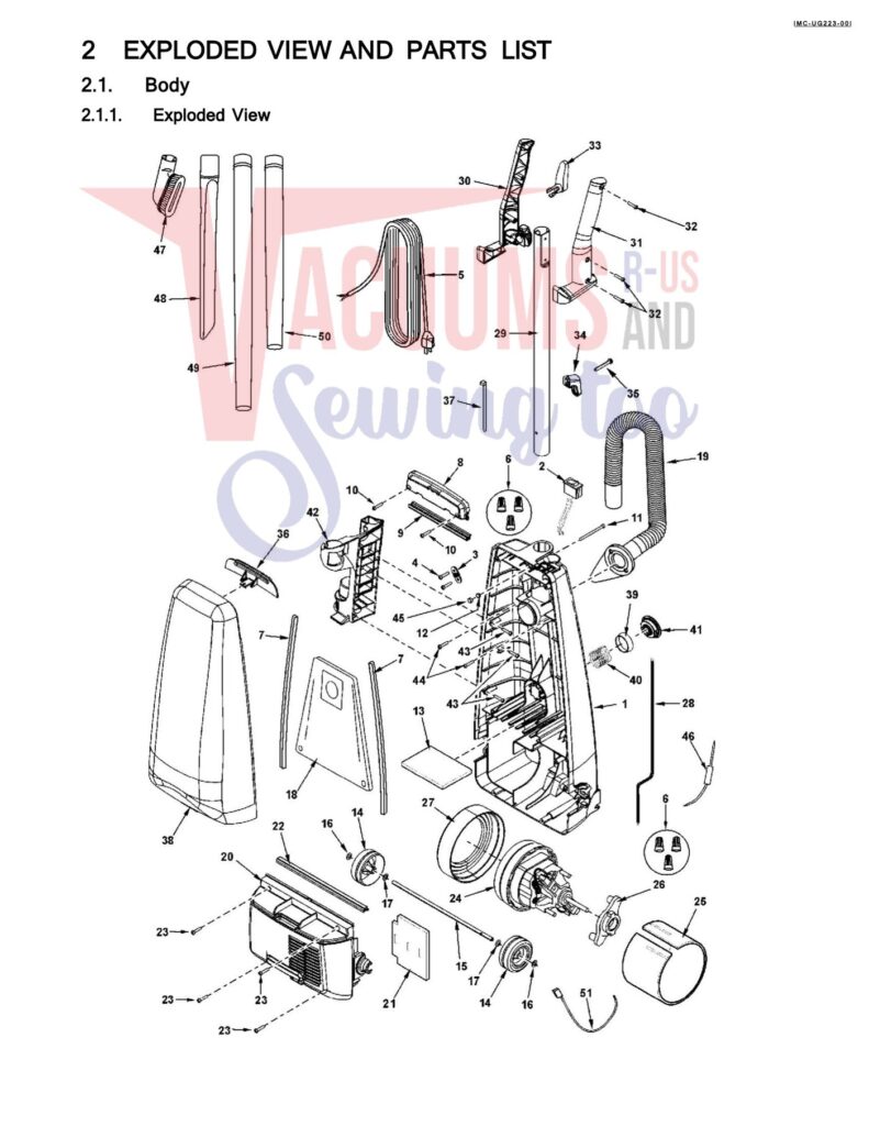 Panasonic MC-UG223 exploded schematic diagram (page 1)