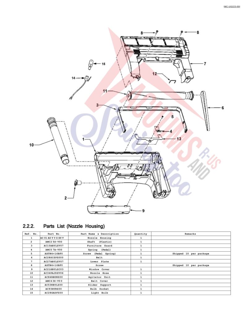 Panasonic MC-UG223 exploded schematic diagram (page 2)