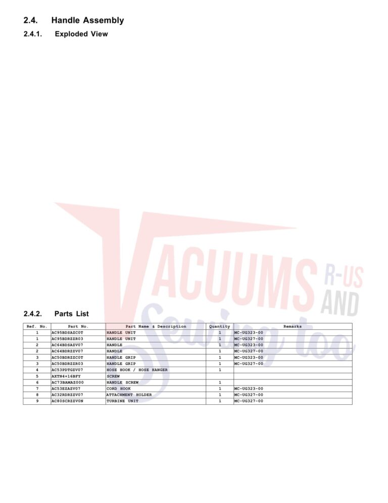 Panasonic MC-UG323 schematic page 4 preview