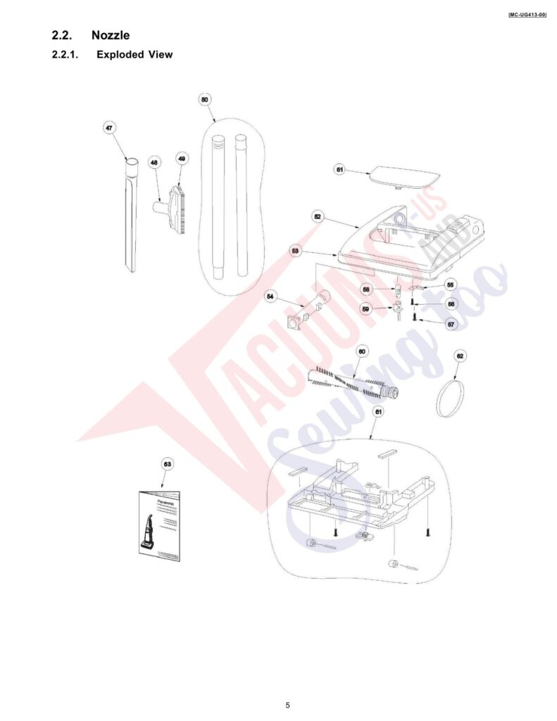Panasonic MC-UG413 exploded schematic diagram (page 1)