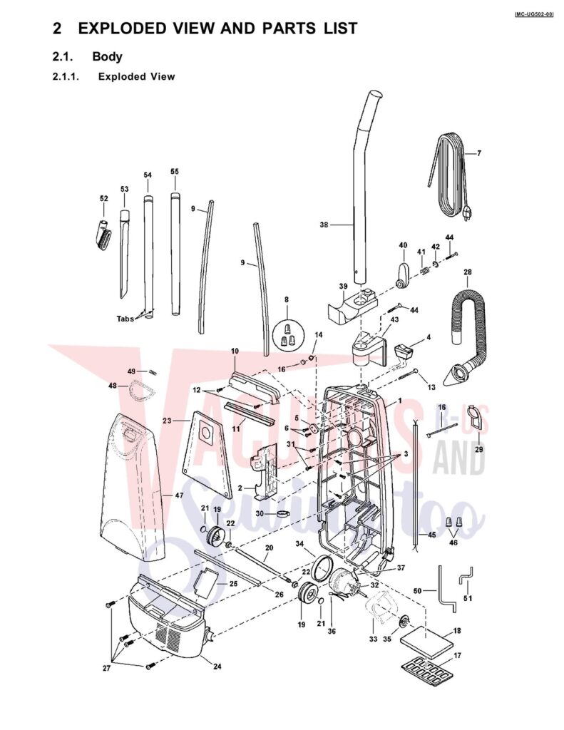 Panasonic MC-UG502 exploded schematic diagram (page 1)