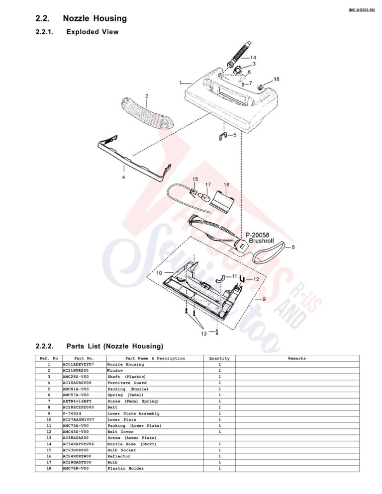 Panasonic MC-UG502 schematic page 2 preview