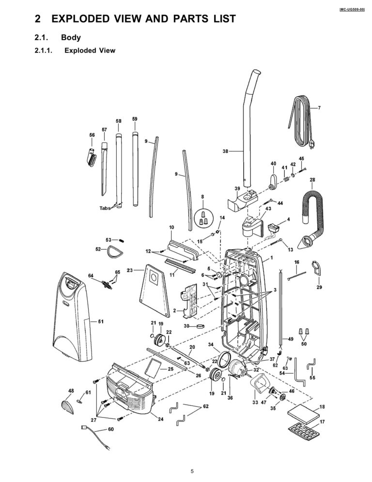 Panasonic MC-UG509 schematic page 1 preview