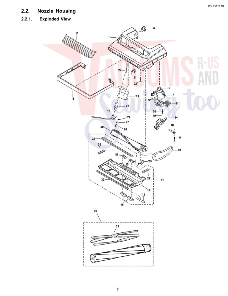 Panasonic MC-UG585 exploded schematic diagram (page 2)