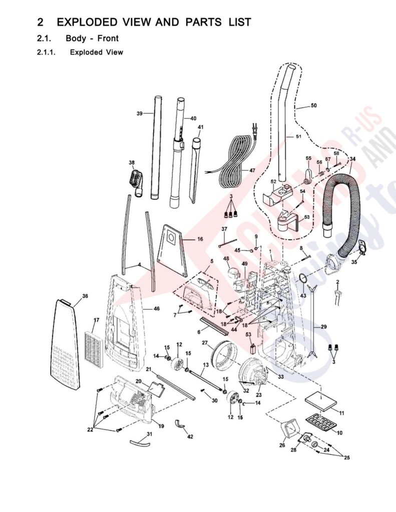 Panasonic MC-UG725 exploded schematic diagram (page 1)