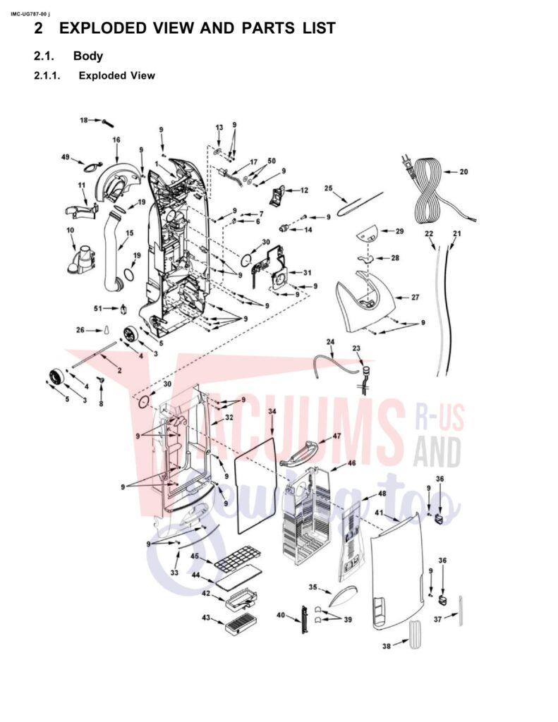Panasonic MC-UG787 exploded schematic diagram (page 1)