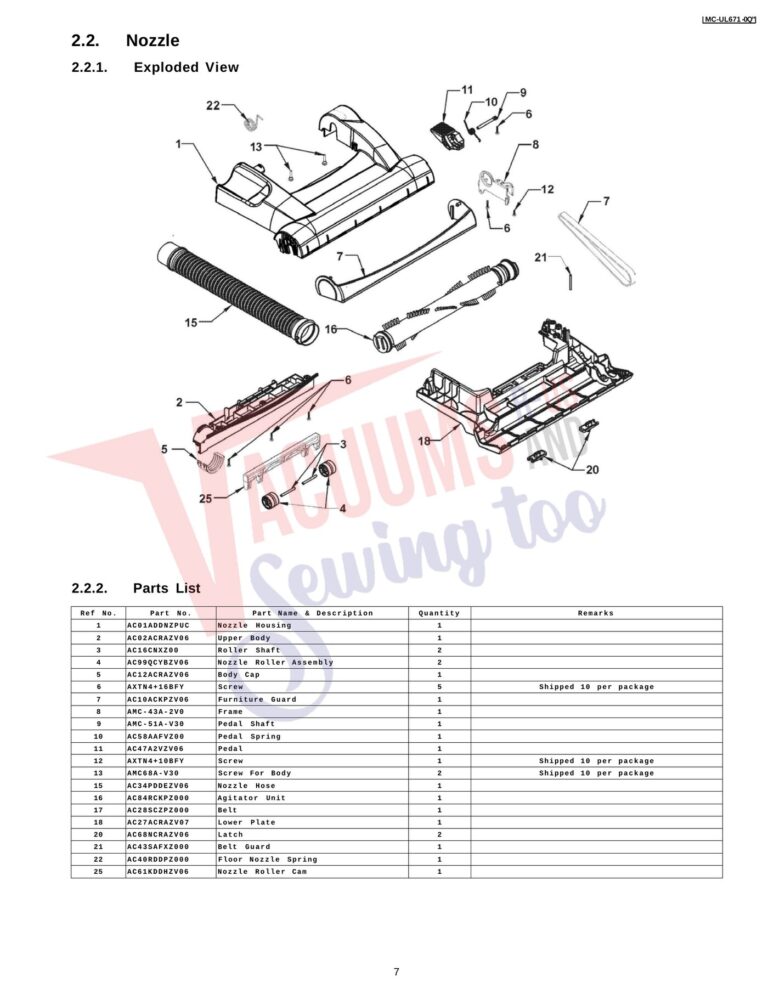 Panasonic MC-UL671 schematic page 2 preview