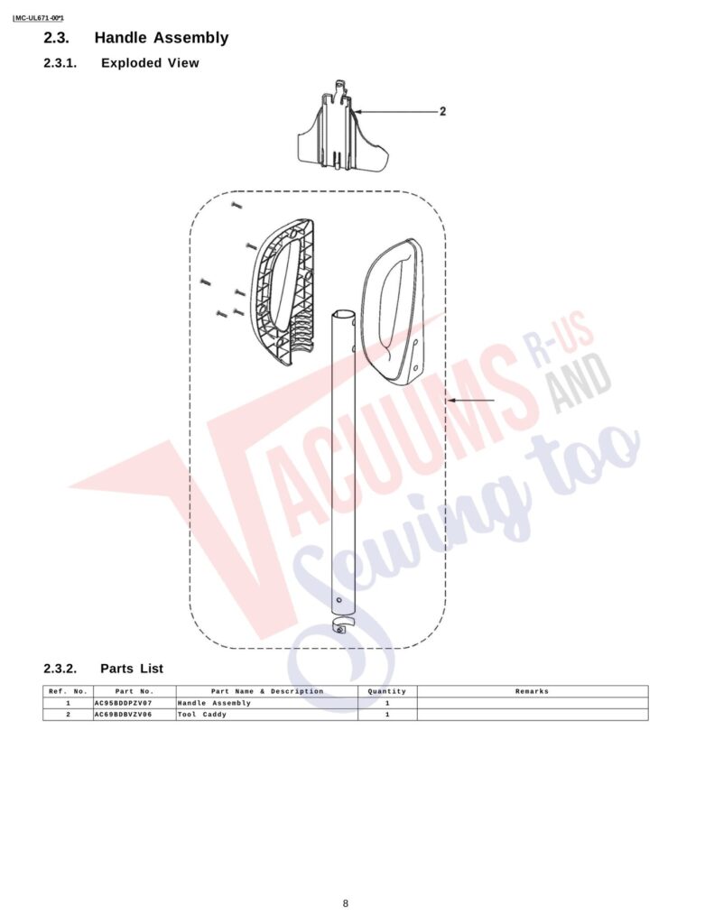 Panasonic MC-UL671 exploded schematic diagram (page 3)