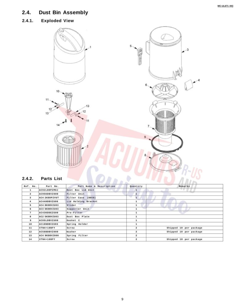 Panasonic MC-UL671 schematic page 4 preview