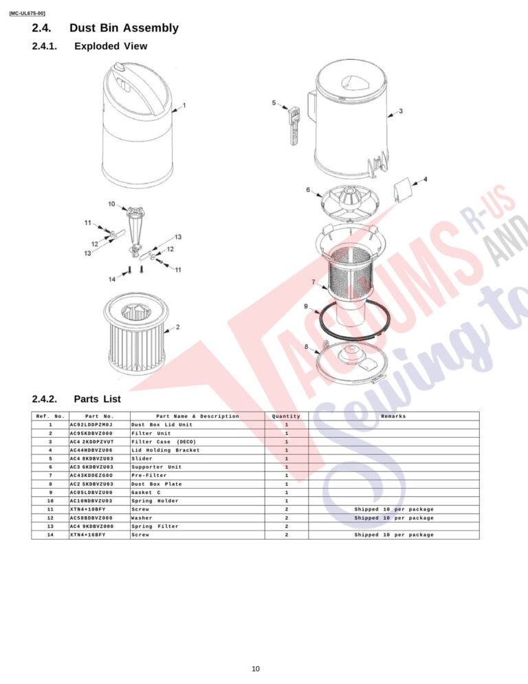 Panasonic MC-UL675 schematic page 4 preview