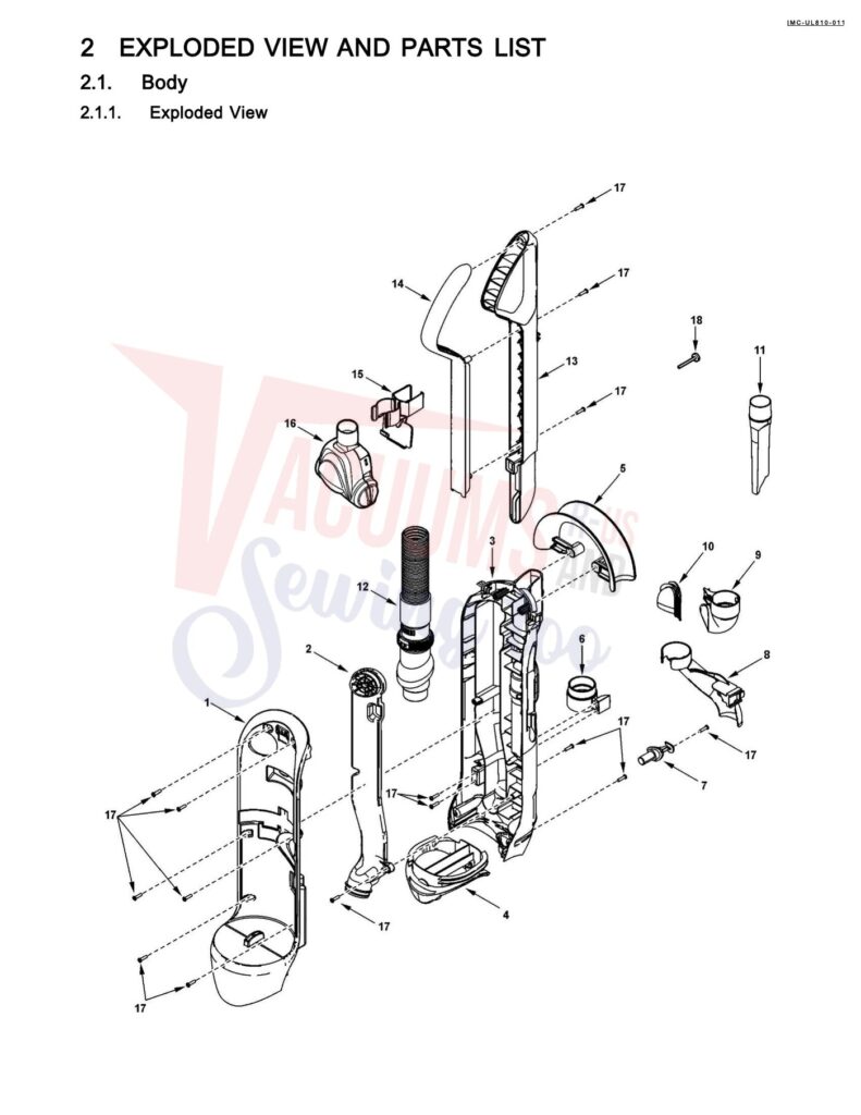 Panasonic MC-UL810 exploded schematic diagram (page 1)
