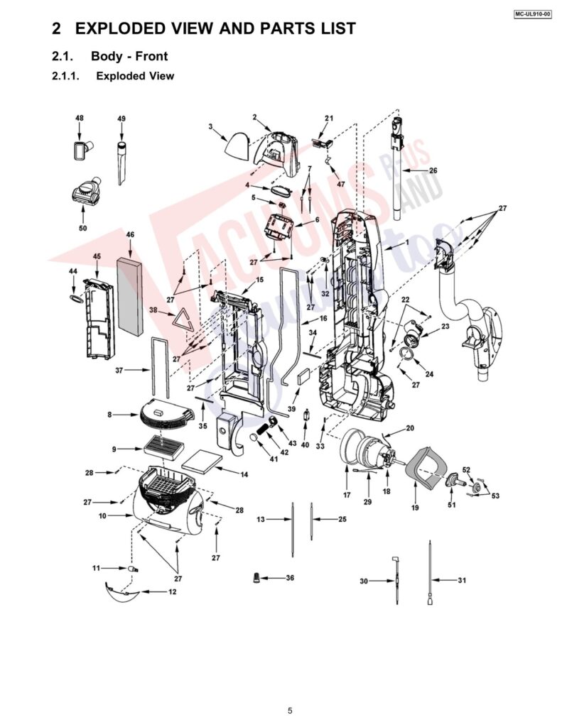 Panasonic MC-UL910 exploded schematic diagram (page 1)