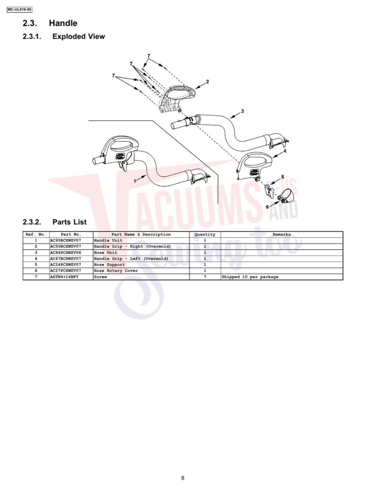 Panasonic MC-UL910 schematic page 3 preview