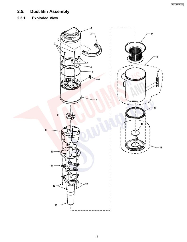 Panasonic MC-UL910 exploded schematic diagram (page 5)