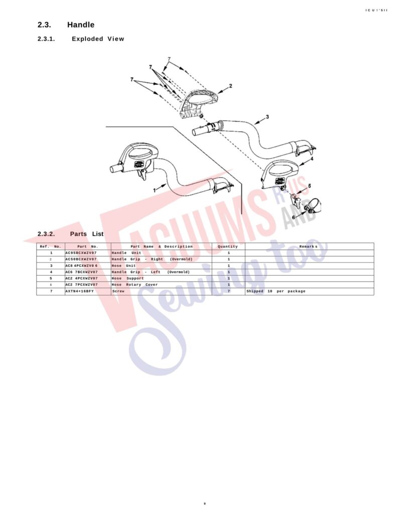 Panasonic MC-ULS15 exploded schematic diagram (page 3)