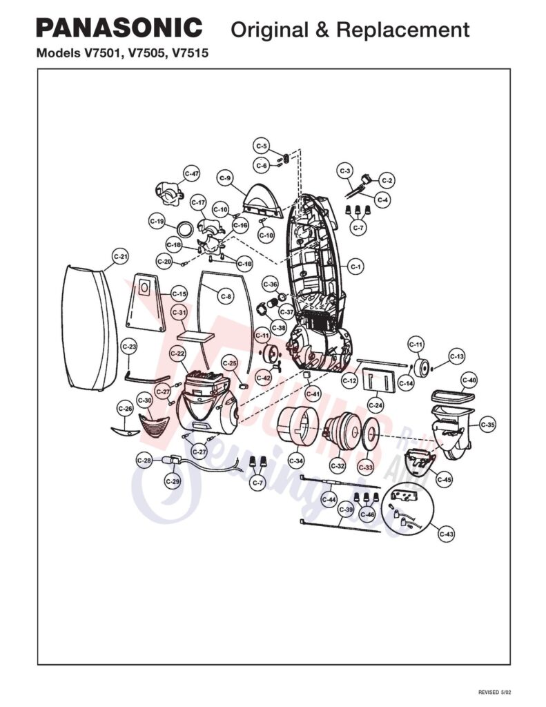 Panasonic V7501 exploded schematic diagram (page 2)