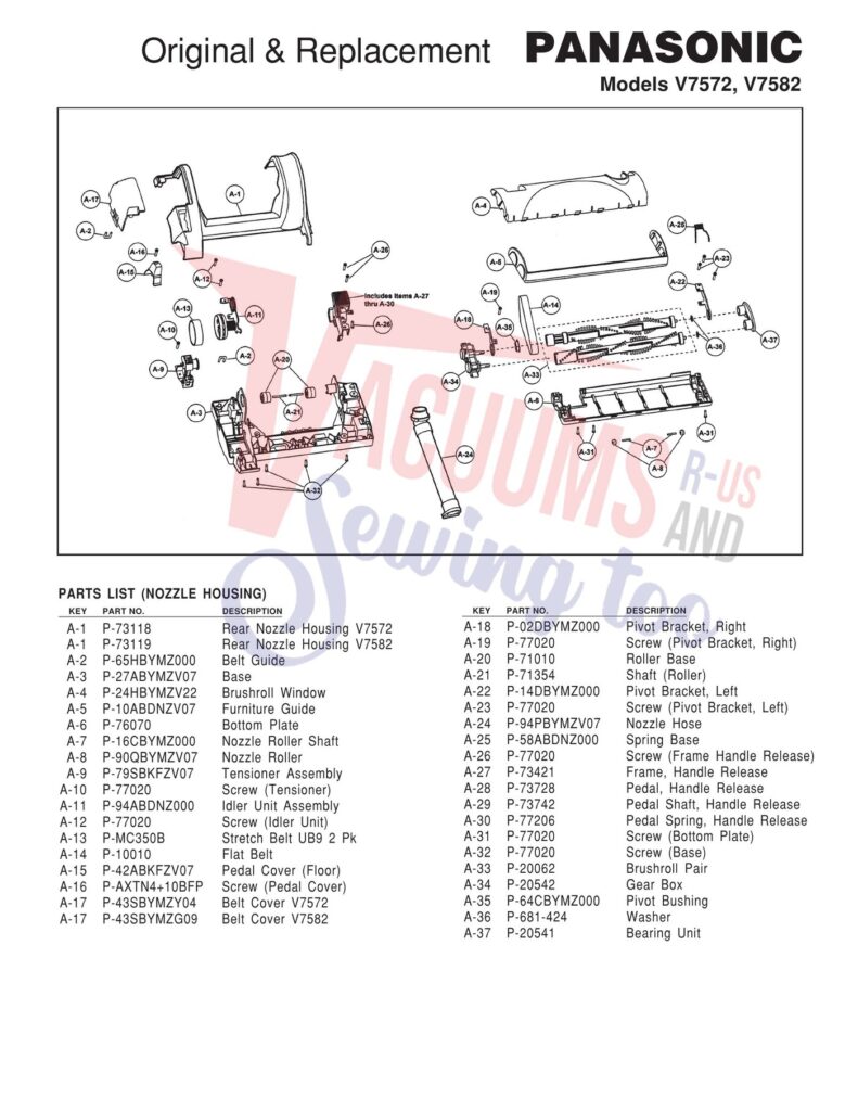 Panasonic V7572 exploded schematic diagram (page 1)