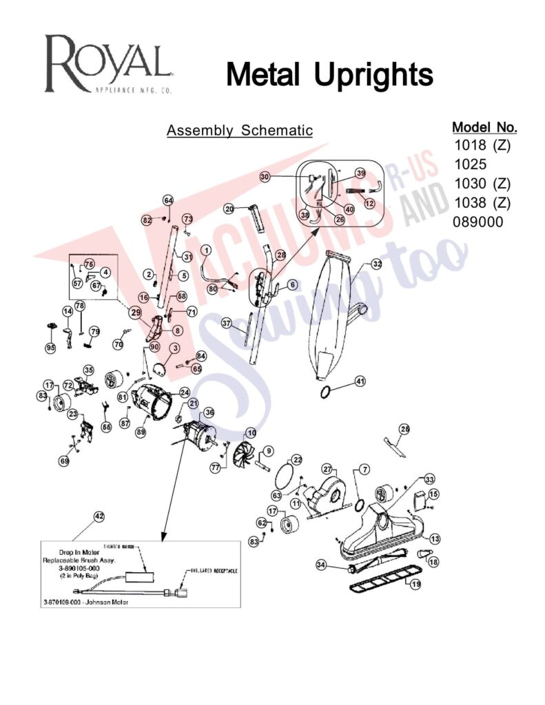 Royal 089000 exploded schematic diagram (page 1)