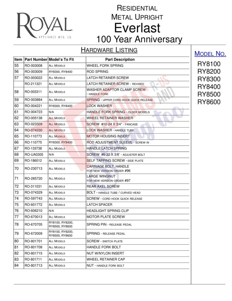 Royal 20 exploded schematic diagram (page 3)