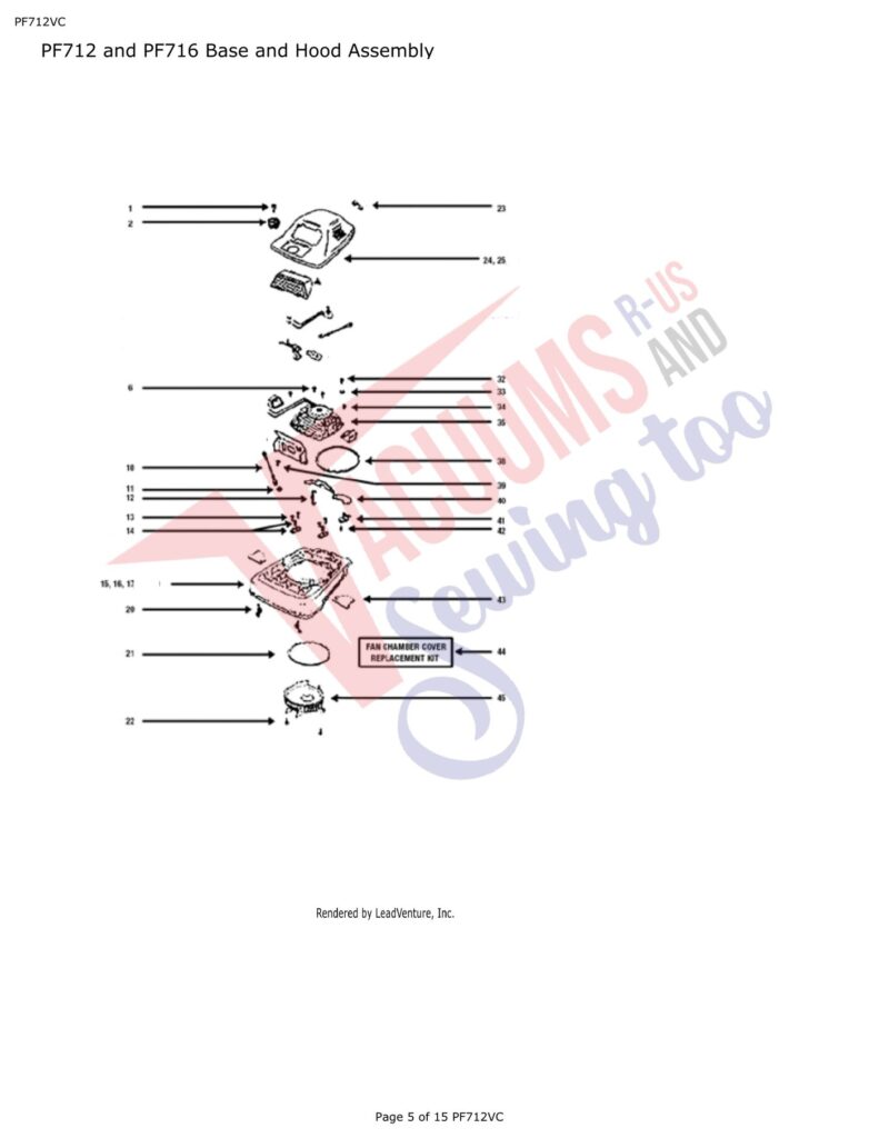 Powr-Flite PF712VC exploded schematic diagram (page 1)