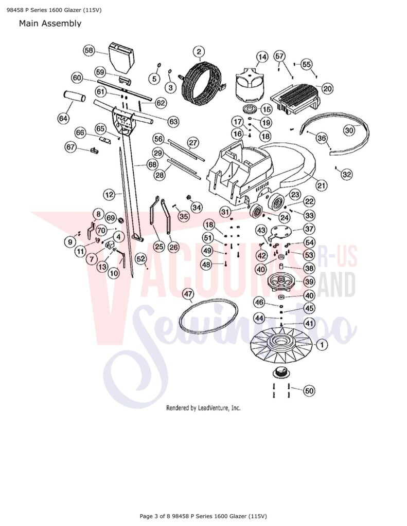 Tornado P8458 exploded schematic diagram (page 1)