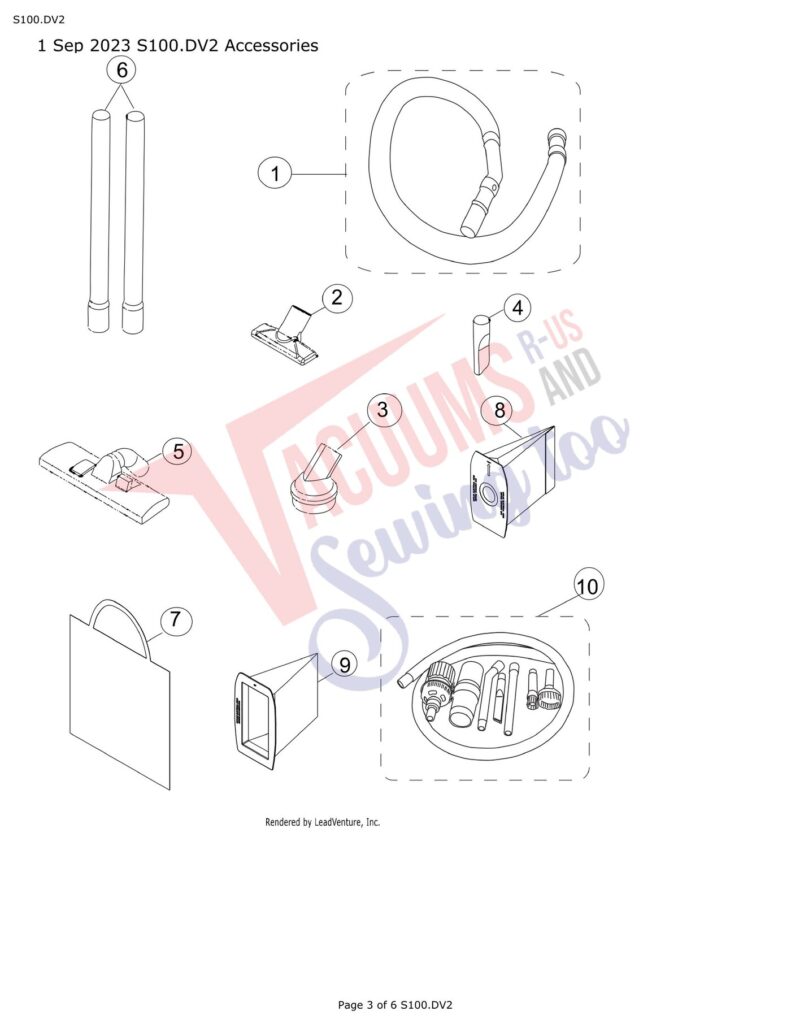 Simplicity S100.DV2 exploded schematic diagram (page 1)
