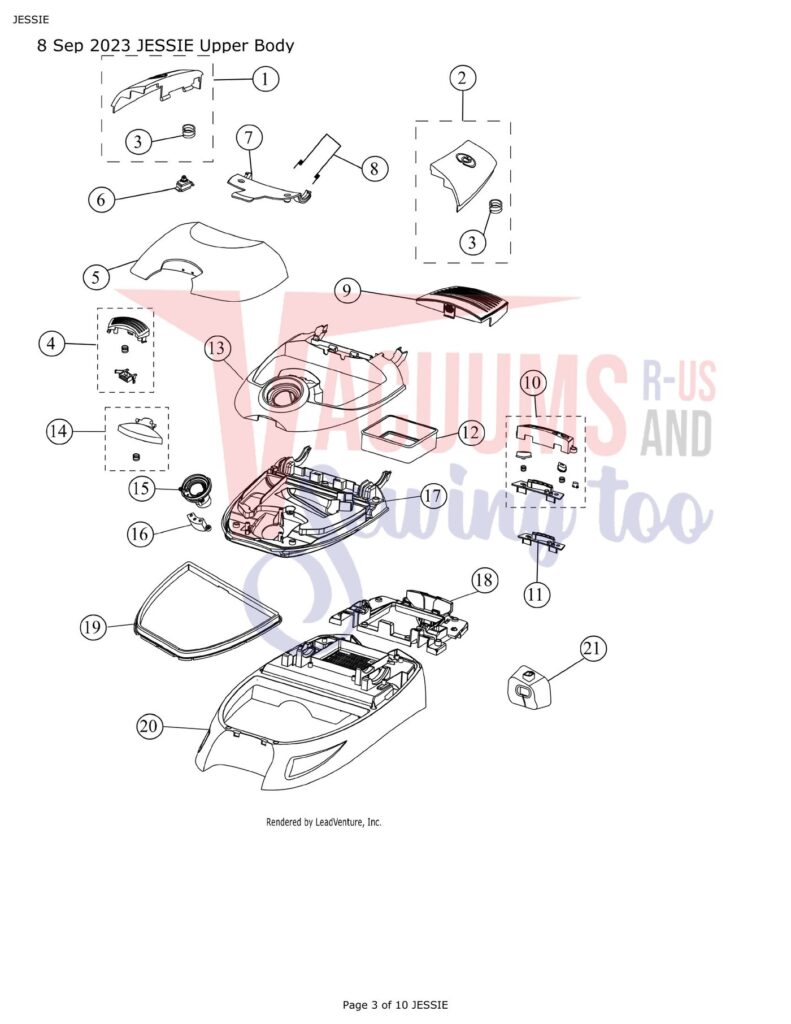 Simplicity JESSIE exploded schematic diagram (page 1)