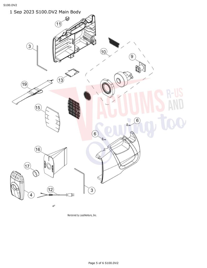 Simplicity S100.DV2 exploded schematic diagram (page 2)