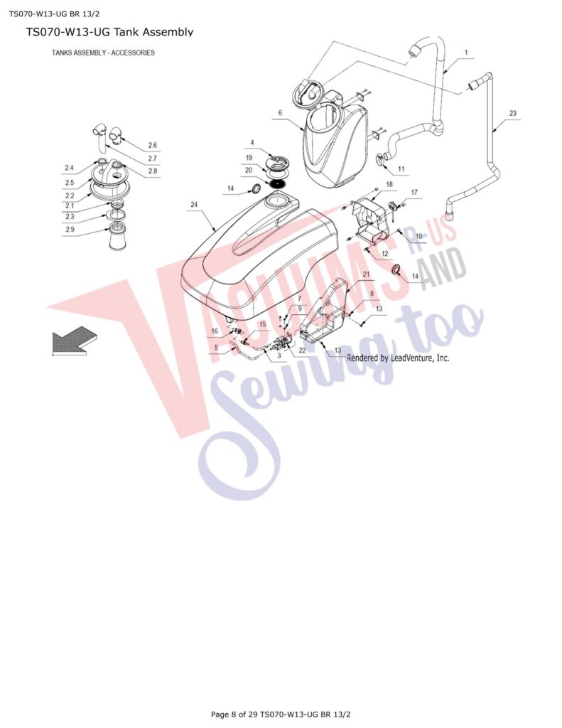 Tornado TS070-W13-UG BR 13/1 exploded schematic diagram (page 5)