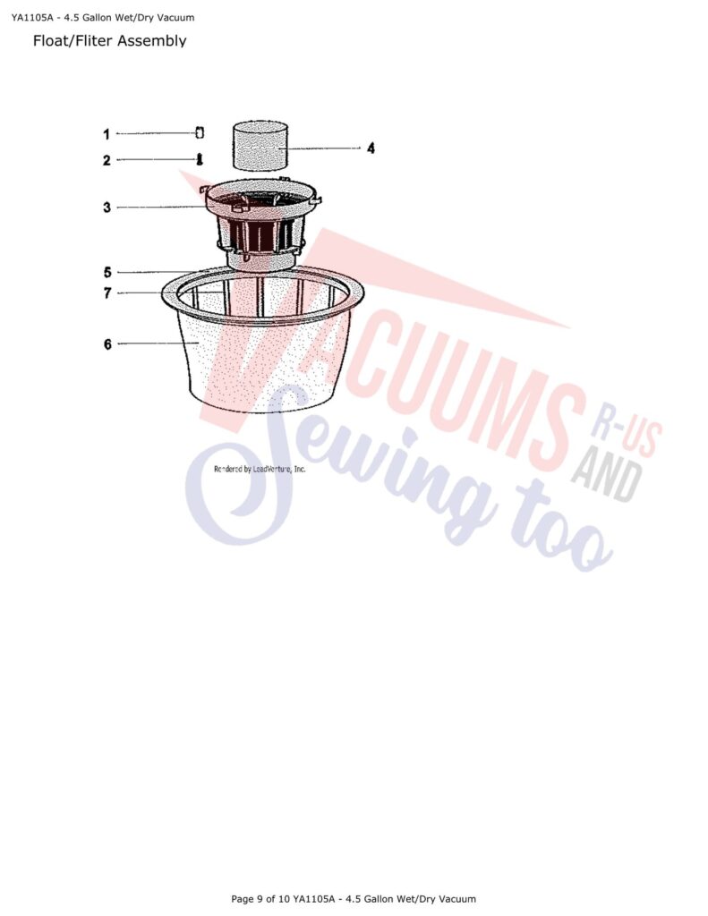 Tornado YA1105A exploded schematic diagram (page 4)