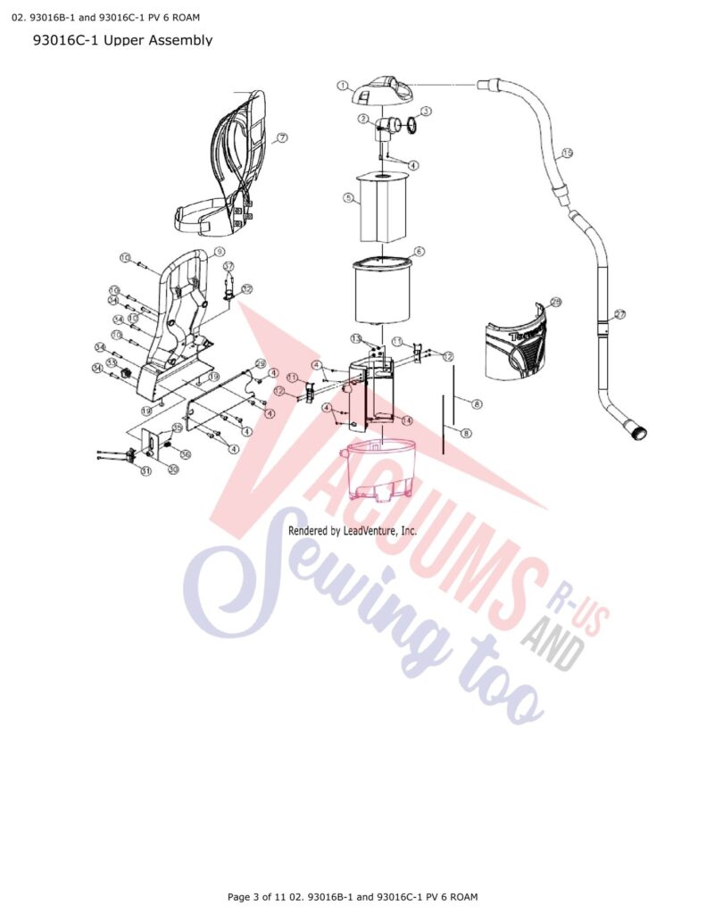 Tornado 93016B-1 exploded schematic diagram (page 1)