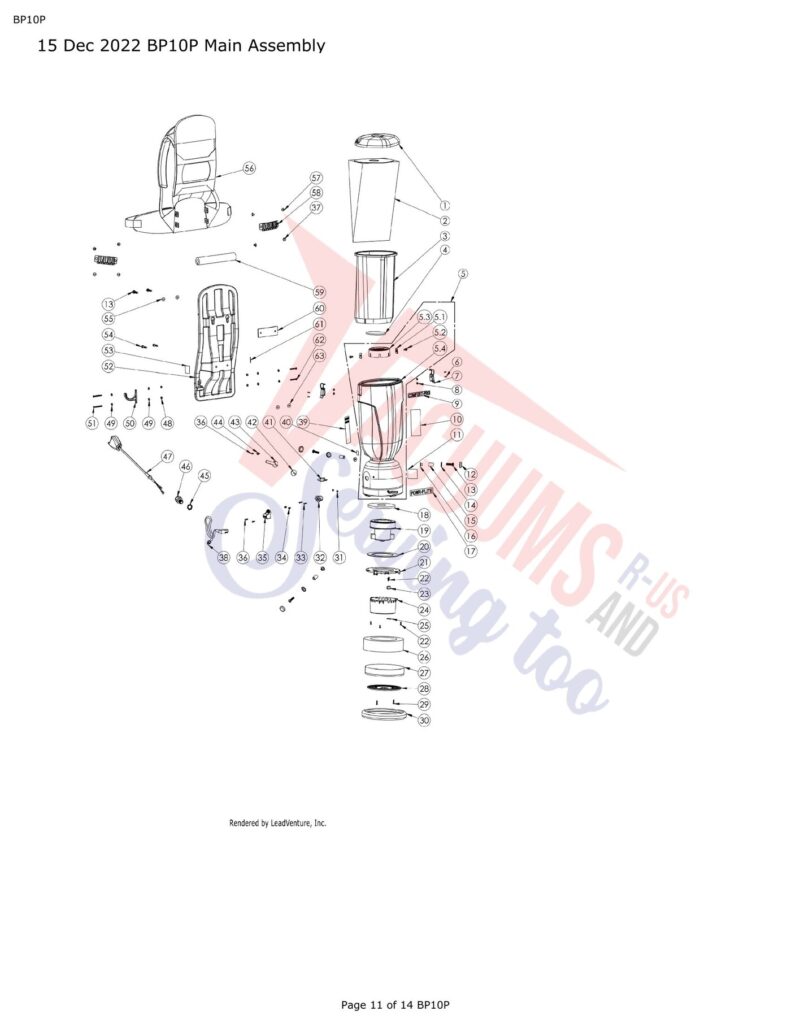 Powr-Flite BP10P exploded schematic diagram (page 5)