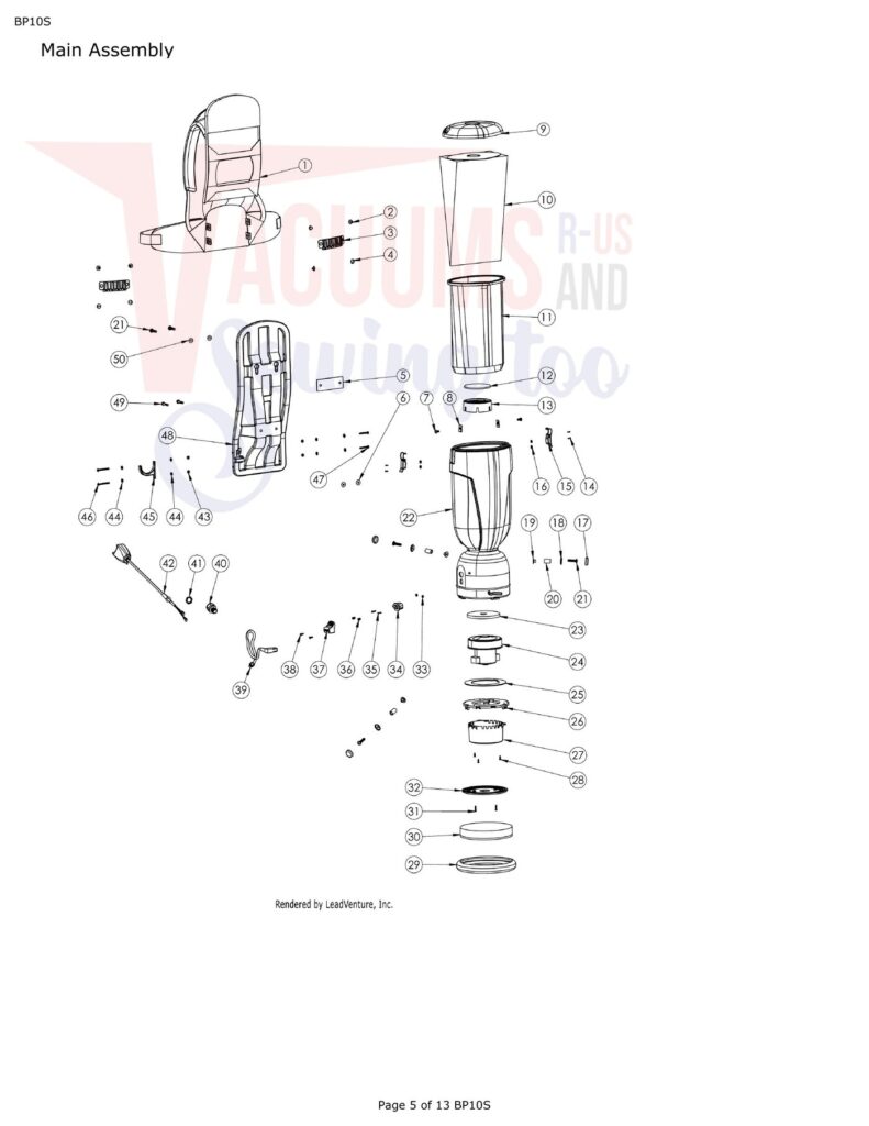 Powr-Flite BP10S exploded schematic diagram (page 2)
