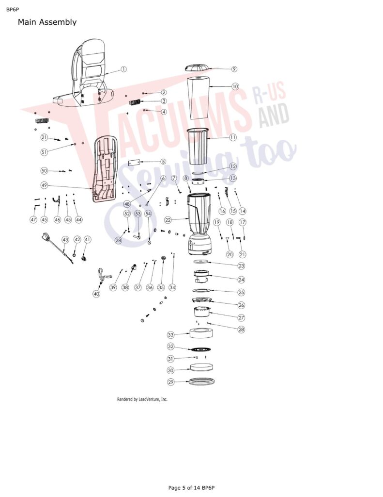 Powr-Flite BP6P exploded schematic diagram (page 2)