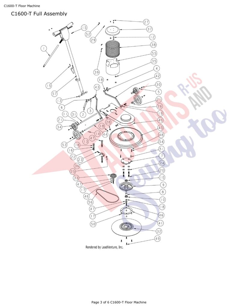 Tornado C1600-T exploded schematic diagram (page 1)