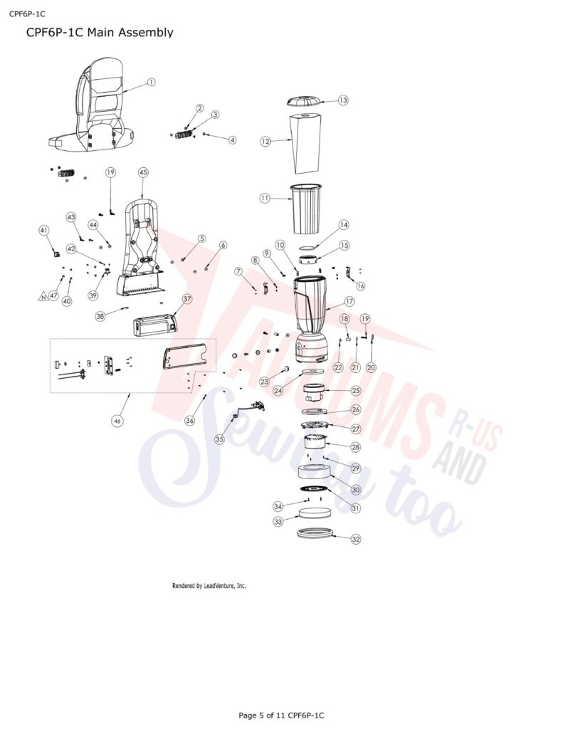 Powr-Flite CPF6P-1C exploded schematic diagram (page 2)