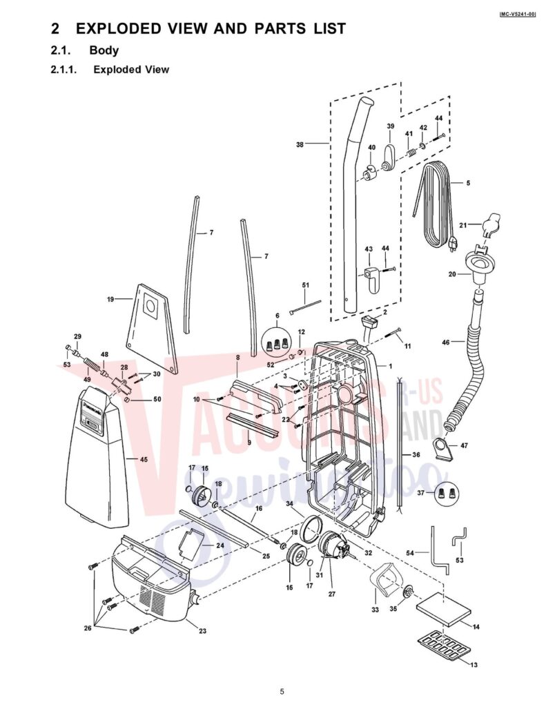 Panasonic MC-V5241 exploded schematic diagram (page 1)