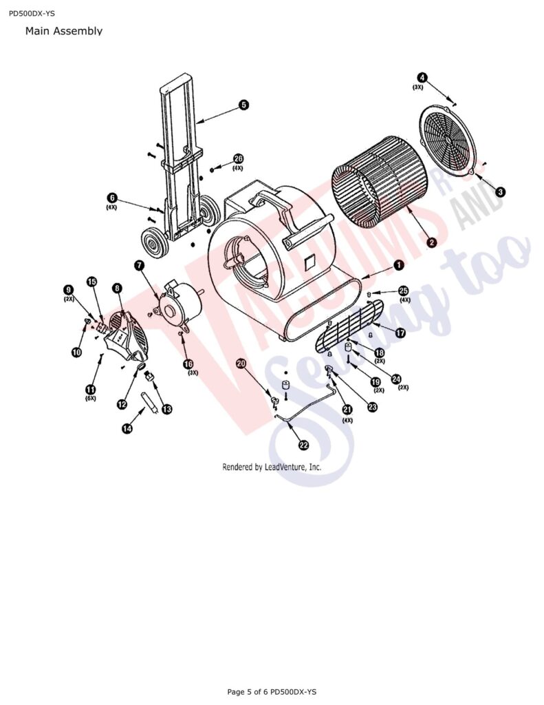 Powr-Flite PD500DX-YS exploded schematic diagram (page 2)