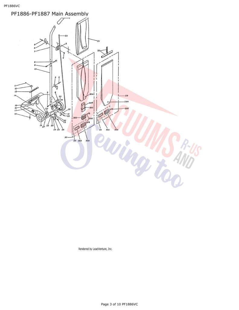 Powr-Flite PF1886 exploded schematic diagram (page 1)