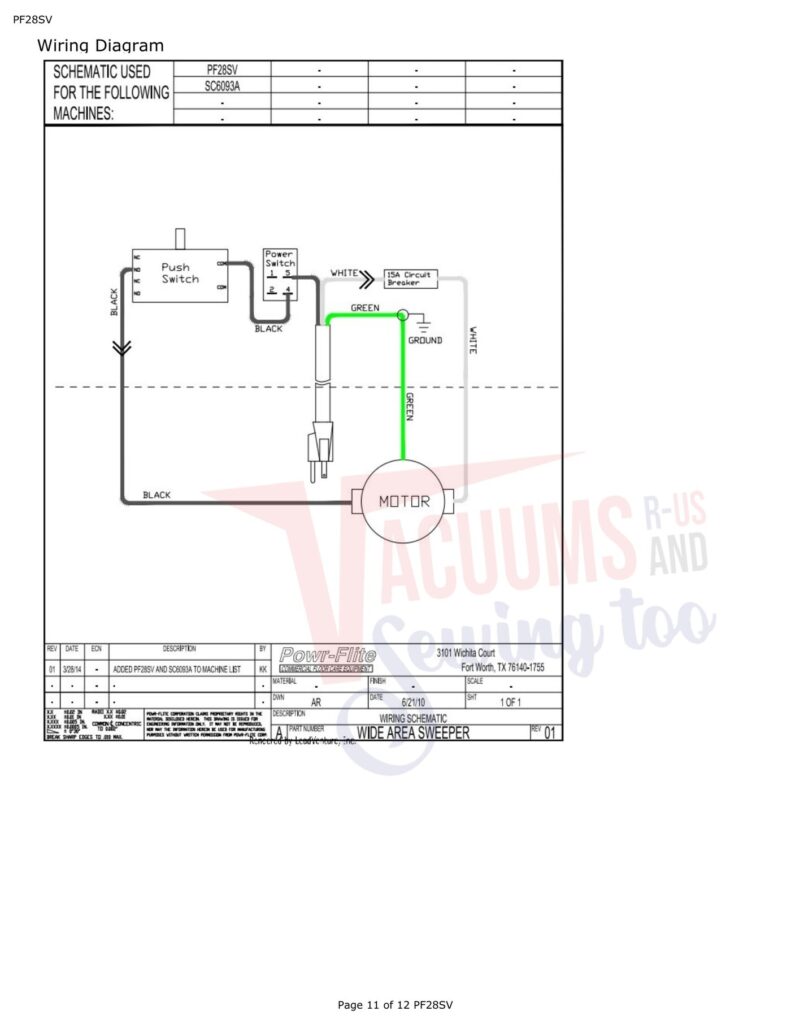 Powr-Flite PF28SV exploded schematic diagram (page 5)