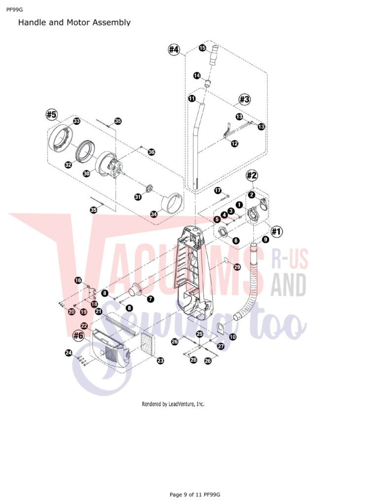Powr-Flite PF99G exploded schematic diagram (page 3)