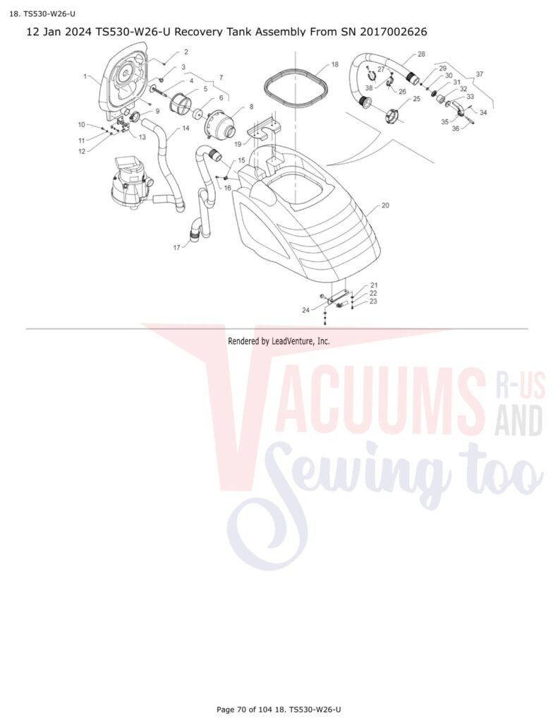 Tornado TS530-W26-U exploded schematic diagram (page 21)