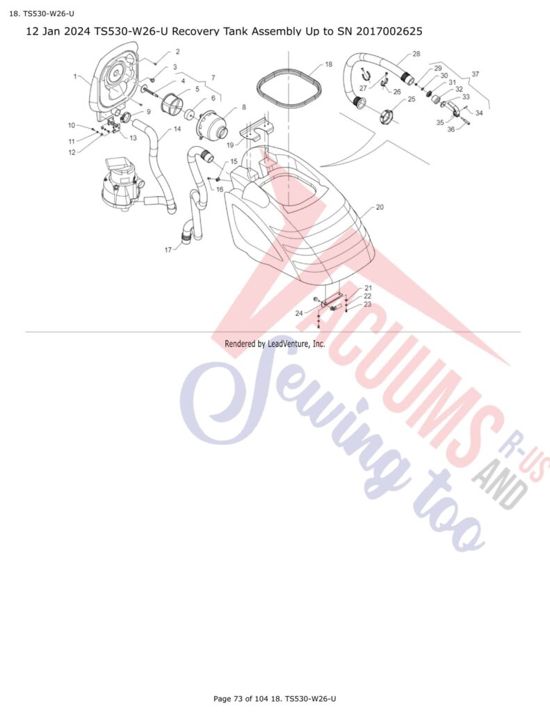 Tornado TS530-W26-U exploded schematic diagram (page 22)