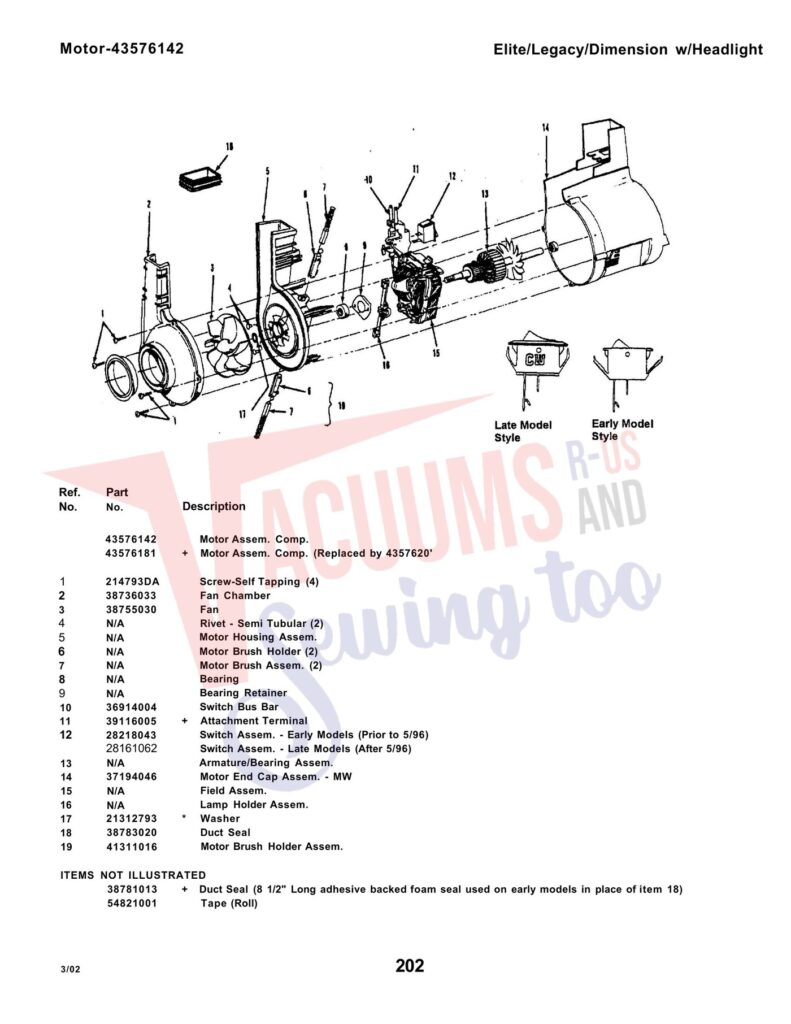 Hoover U5097-930 exploded schematic diagram (page 3)